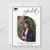 Invitation Modern Script 2 Photos Graduation Party (Devant)
