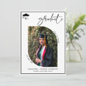 Invitation Modern Script 2 Photos Graduation Party (Debout devant)