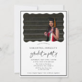 Invitation Modern Script 2 Photos Graduation Party (Dos)