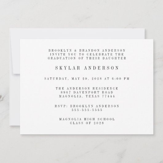 Invitation Modern Script 3 Photo Collage Graduation  (Dos)