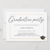 Invitation Modern Script 4 Photo Collage Graduation Party (Dos)
