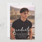 Invitation Modern Script 4 Photo Collage Party Graduation (Dos)