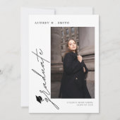 Invitation Modern Script 5 Photos Graduation Announcement (Devant)