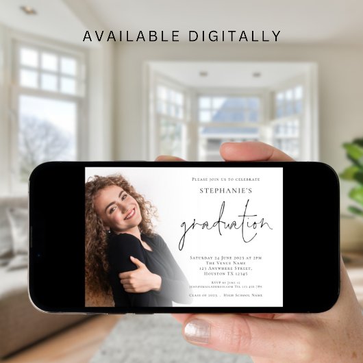 Invitation Modern Script 6 Photo Overlay Party