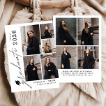 Invitation Modern Script 9 Photos Graduation Announcement<br><div class="desc">Celebrate your graduate’s milestone with this Modern Script 9 Photos Graduation Announcement, designed to beautifully showcase seven favorite photos in a clean, modern layout. Featuring elegant flowing script paired with minimalist typography, this personalized announcement highlights special memories while sharing the exciting news with family and friends. Perfect for high school...</div>