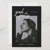 Invitation Modern Script Black 2-Photo Graduation Party (Devant)