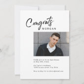 Invitation Modern Script Casual Photo Graduation Announcement (Dos)