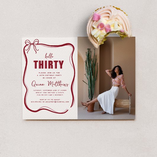 Invitation Modern Script Custom Age Birthday