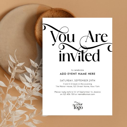 Invitation Modern Script Elegant & Chic Business Event Gala