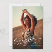 Invitation Modern Script Graduate 2 Photo Graduate Party (Devant)