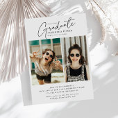 Invitation Modern Script Graduate 2 Photos Graduation Party