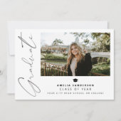 Invitation Modern script graduate photo collage graduation (Devant)