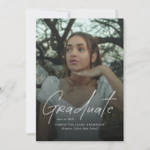 Invitation Modern Script Graduate Photo Graduation Party (Devant)