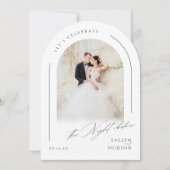 Invitation Modern Script Minimal Photo Arch The Night Before (Devant)