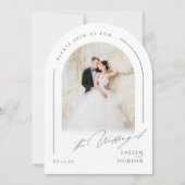 Invitation Modern Script Minimalist Photo Arch Wedding (Devant)