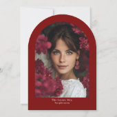 Invitation Modern Script Minimalist Red Bridal Shower Photo (Dos)