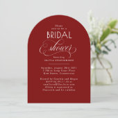 Invitation Modern Script Minimalist Red Bridal Shower Photo (Debout devant)