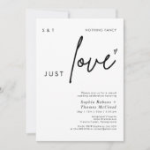 Invitation Modern Script Nothing Fancy Just Love Wedding  (Devant)