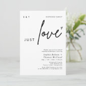 Invitation Modern Script Nothing Fancy Just Love Wedding  (Debout devant)