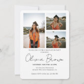 Invitation Modern Script Photo Collage Graduation Party (Dos)