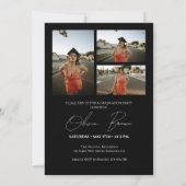 Invitation Modern Script Photo Collage Partie de graduation (Dos)