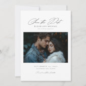 Invitation Modern Script Photo Wedding Enregistrer la date In (Devant)