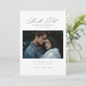 Invitation Modern Script Photo Wedding Enregistrer la date In (Debout devant)