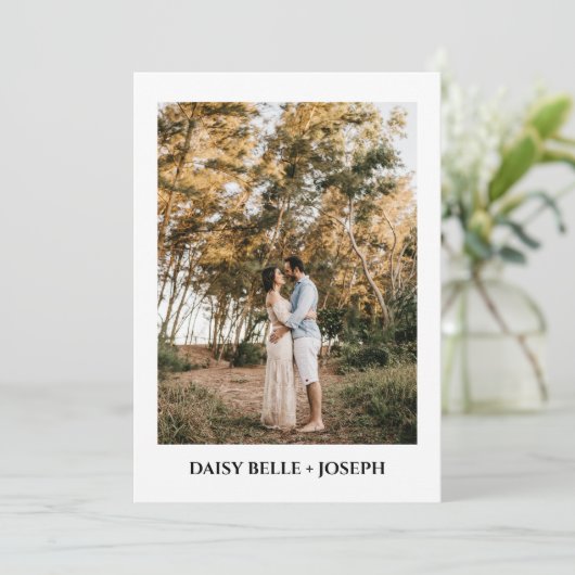 Invitation Modern Script Photo Wedding Save The Date (Debout devant)