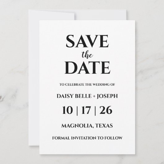 Invitation Modern Script Photo Wedding Save The Date (Dos)