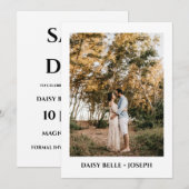 Invitation Modern Script Photo Wedding Save The Date (Devant / Derrière)