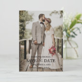 Invitation Modern Script Photo Wedding Save The Date (Debout devant)
