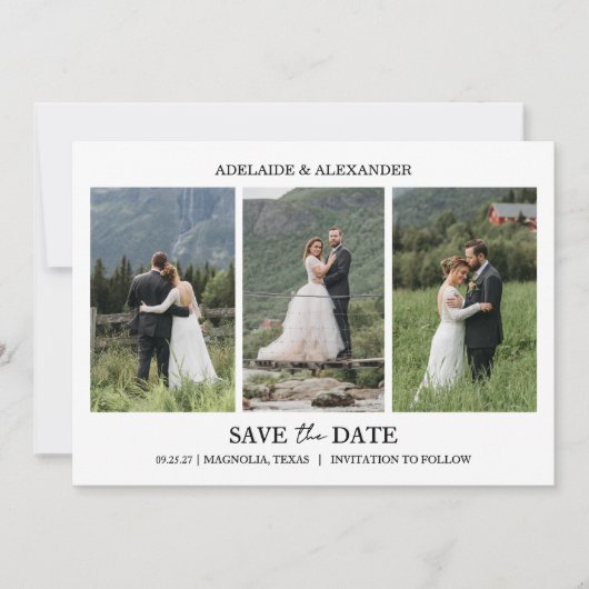 Invitation Modern Script Photo Wedding Save The Date (Devant)