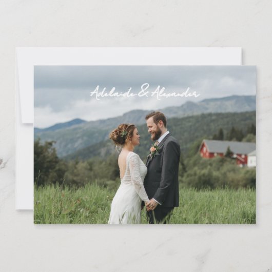 Invitation Modern Script Photo Wedding Save The Date (Dos)