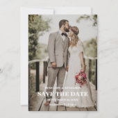 Invitation Modern Script Photo Wedding Save The Date (Devant)