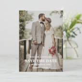 Invitation Modern Script Photo Wedding Save The Date (Debout devant)