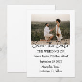 Invitation Modern Script Photo Wedding Save The Date (Devant / Derrière)