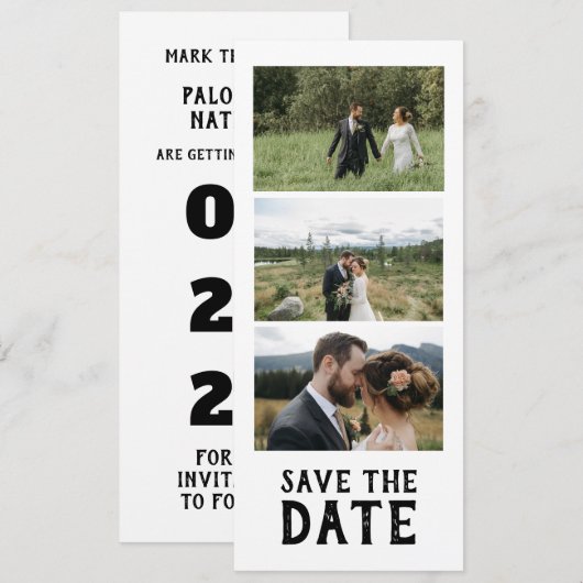 Invitation Modern Script Photo Wedding Save The Date (Devant / Derrière)