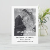 Invitation Modern Script Photo Wedding Save The Date (Debout devant)