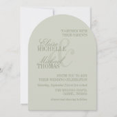 Invitation Modern Script Sage Green Formal Arch Wedding (Devant)