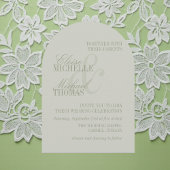 Invitation Modern Script Sage Green Formal Arch Wedding