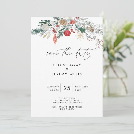 Invitation Modern Script Save the Date (Debout devant)