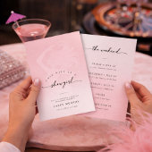Invitation Modern Script Showgirl Blush Bachelorette Weekend
