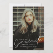 Invitation Modern Script Simple Photo Graduation Party (Devant)