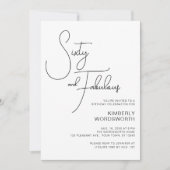 Invitation Modern Script Sixty and Fabulous 60th Birthday (Devant)