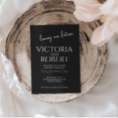 Invitation Modern Script Wedding Engagement Black Quote