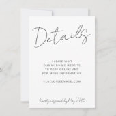 Invitation Modern Script White Mariage Détails du site Web QR (Devant)