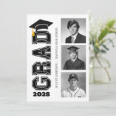 Invitation Modern Senior Baseball Player Photo Graduation (Debout devant)