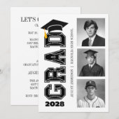 Invitation Modern Senior Baseball Player Photo Graduation (Devant / Derrière)
