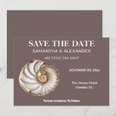 Invitation Modern Shell Save the Date Wedding Card (Devant / Derrière)