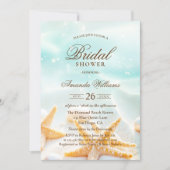 Invitation Modern Shells Starfish Beach Bridal Shower (Devant)